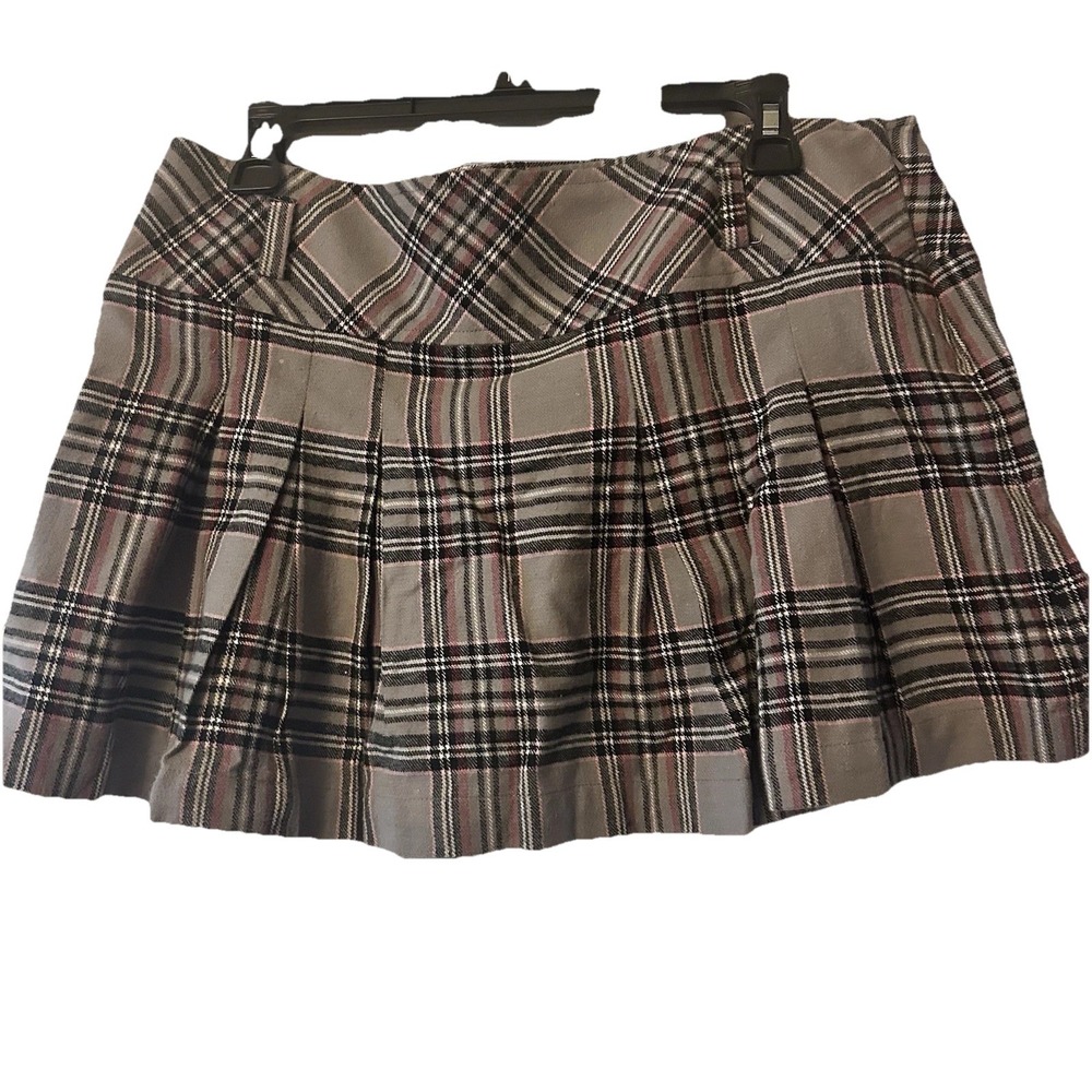 Mudd Y2K Juniors Grunge Punk School Girl Pleated Mini Skirt Size Large